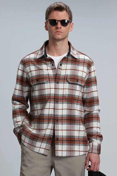 Lufian Armas Men's Basic Shirt Regular Fit Tile