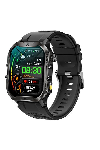 OEM TWINKLER® TKY-FT26 Smartwatch, Waterproof, Health Monitor, 1.96" Display, Bluetooth, Black