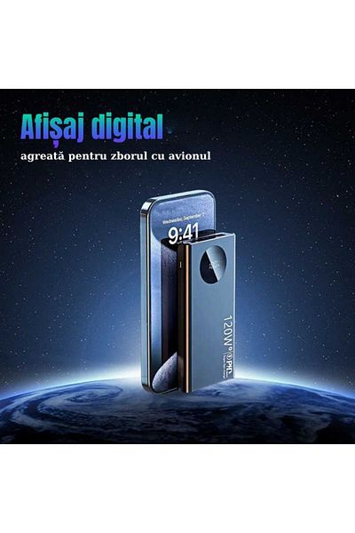 OEM External battery with ultra-fast charging, 22.5W, 10000mAh, Digital display, black