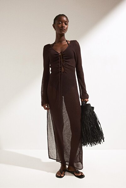 H&M Gevşek Örgülü Plaj Elbisesi