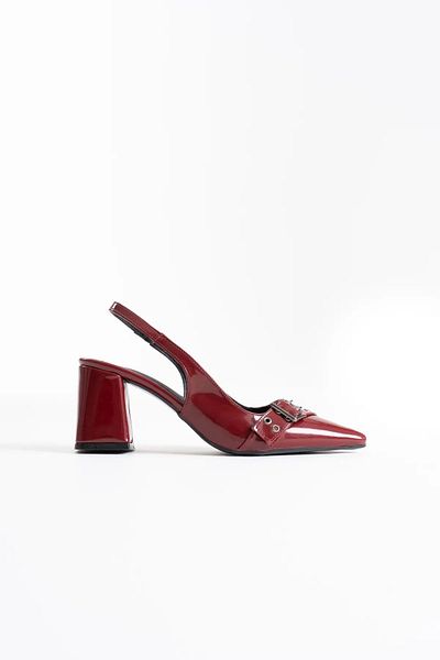 Zerenyus Keira Premium Burgundy Patent Leather Women's Heeled Shoes