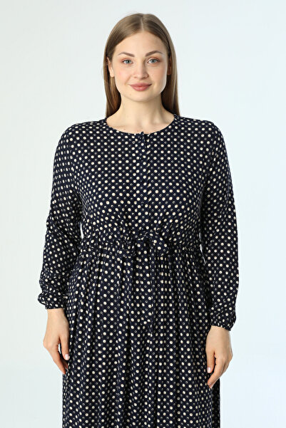 Juliet Deluxe Women's Plus Size Woven Viscose Fabric Long Sleeve Dress 33414