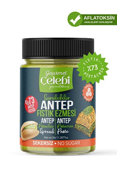 gourmet çelebi Şekersiz Sürülebilir Antep Fıstık Ezmesi 320 Gr