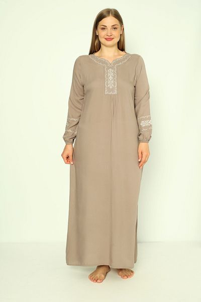 Juliet Deluxe Women's Plus Size Woven Viscose Fabric Long Sleeve Dress 33435