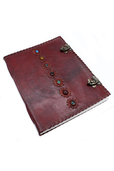 OEM JURNAL DIN PIELE | HANDMADE | JURNAL DE RECUNOȘTINȚĂ "MAGIA CRISTALELOR" | 33x25 x2,5 cm
