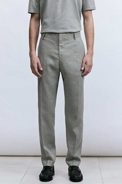H&M Keten Takım Pantolonu Slim Fit