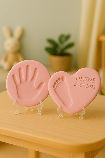 Moky Design El Ayak İzi Seti Bebek Anı Kiti, Yeni Anne ve Yenidoğan Hediyesi,...