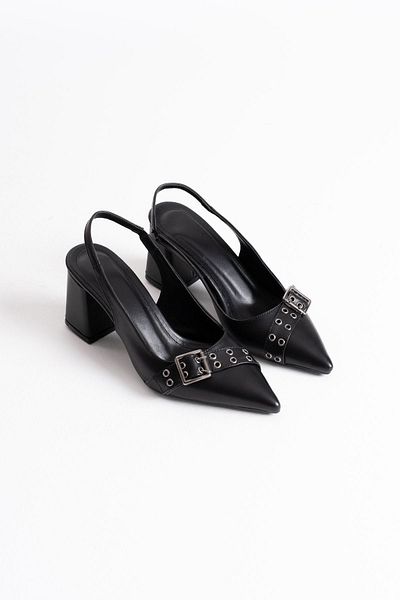 Zerenyus Keira Premium Black Skin Women's Heeled Shoes