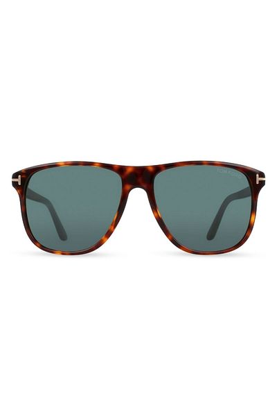 Tom Ford نظارات شمسية للجنسين Tf905 Joni 54v 56-16، إطار من مادة الأسيتات باللون البني