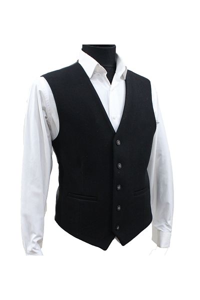 MENTOR REGALO Men's Vest V-Neck Black Stamp 50259