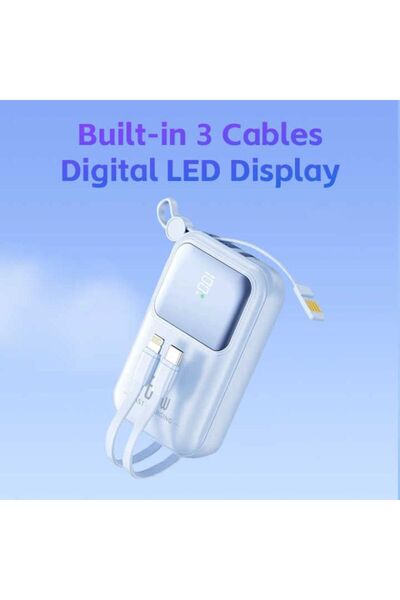 OEM External battery with 20W fast charging, 10000mAh, Digital display, blue