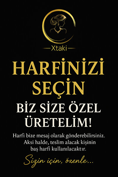 xtaki Harfli Çeyrekli Bileklik - İncili Çeyrekli Altın Bileklik - Çeyrekli Kolye - Baş Harfli Bileklik set