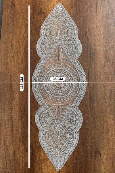 SosyeteDükkanı Mediterranean Model Gray Color Napkin Runner Supla (115X35Cm) Gray Color Napkin Runner Supla Gray (115X35Cm)