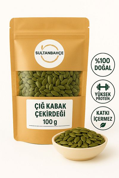 sultanbahçe Pumpkin Seeds Inside - 100 g |   Raw - Unsalted - Natural Protein and Fiber Source - Healthy Snack