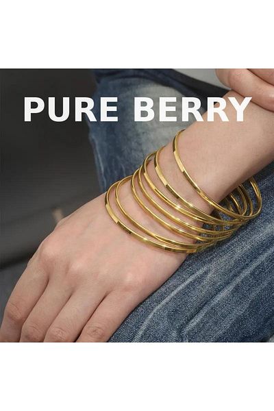 PURE BERRY Ajda Gold Color 100% Non-Tarnishing Steel Bracelet 1 Piece