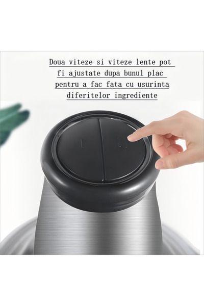 QGC Mașină de tocat carne electrică, 250W, 2 viteze, oțel inoxidabil, 2L, 0184