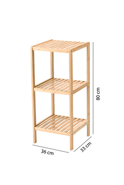 Digithome Bambu 3 Raflı Çok Amaçlı Organizer Mutfak Rafı Banyo Düzenleyici Raf Mio-004