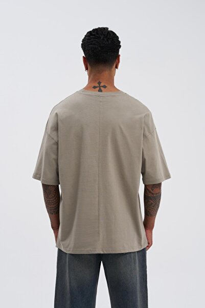 Machinist Ανδρικό μπλουζάκι Basic Super Cotton Oversize Χακί