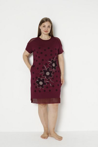 ROMEO LİFE Γυναικείο φόρεμα από ύφασμα Lycra Viscose Plus Size 5858