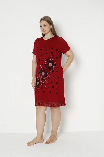 ROMEO LİFE Γυναικείο φόρεμα από ύφασμα Lycra Viscose Plus Size 5858
