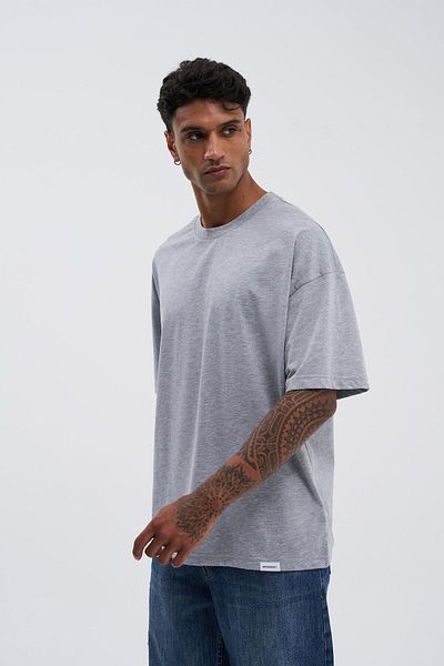 Machinist Tricou de bază pentru bărbați, super bumbac, gri Melange