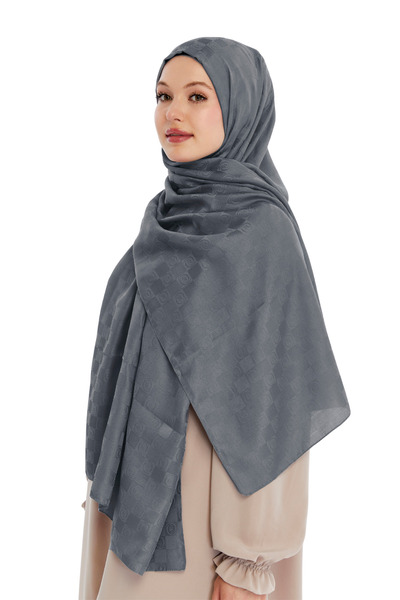 Altobeh Monogram Checkerboard Pattern Shawl - Smoked