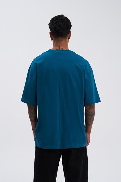 Machinist Erkek Basic Super Pamuklu Oversize Koyu Petrol Tişört