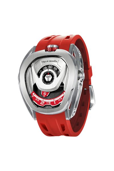 Tsar Bomba Men's Automatic Red Dial Watch - TB8213A-04(1+2)SET