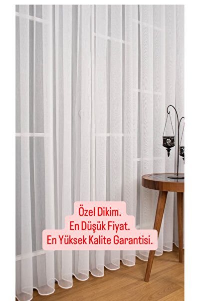 CY HOME Düz Tül Perde Bambu Ttm Modern Zarif Yıkanabilir Ütü Istemez 1x3 Sık Pile