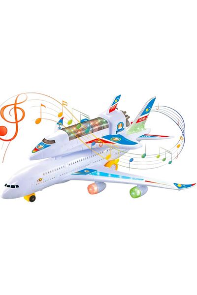 Toybox Non Toxic Rich Detailing Airbus A380 Double Decker Flash Electric Sound Light Model Airplane