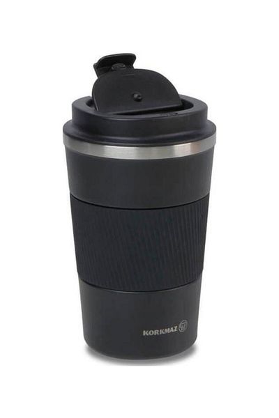 KORKMAZ Eterna Black Thermos Mug - 380 ml Korkma