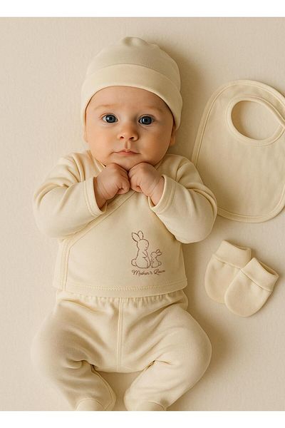 kitikate 5-Piece Organic Bodysuit Set - Natural New Basic