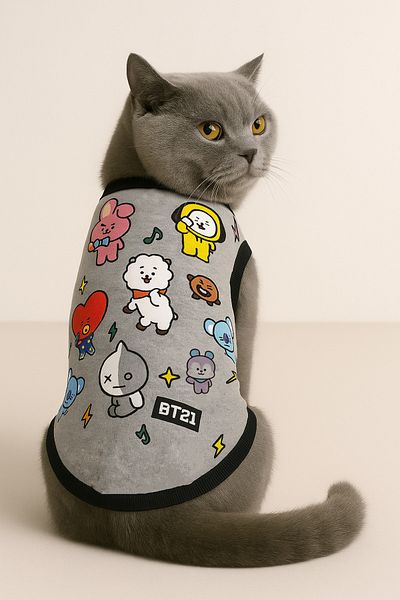 Monopetz Organic Fabric Dog and Cat Outfit - Gray Btsli