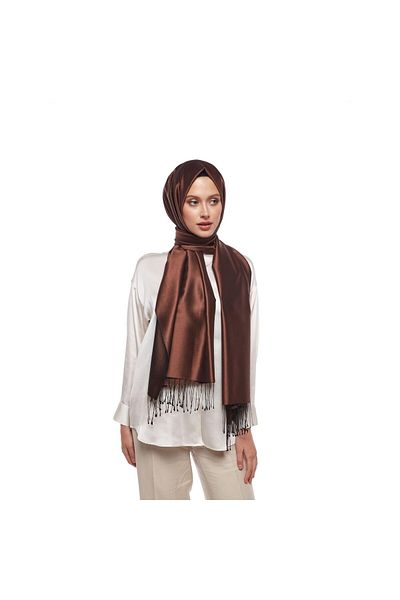 ipekevi Double Sided Silk Shawl - Bitter Brown