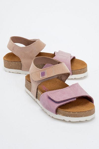 mnpc Unisex Children Lilac-Pink Genuine Leather Cork Sole Daily Children's Sandals