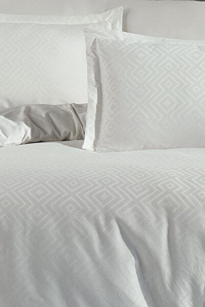 Sevim Двоспальний жакардовий та сатиновий комплект постільної білизни - 100% бавовна - Весільна та розкішна постільна білизна - Metis-Krem