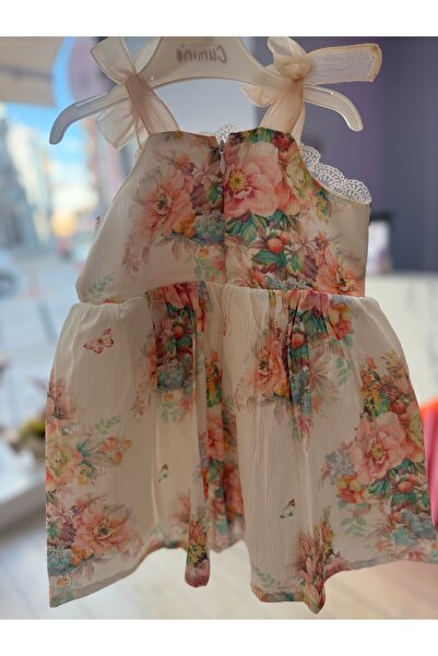 Cumino Kurdele detaylı Kız Çocuk Elbise