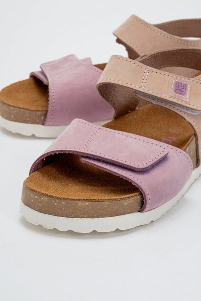 mnpc Unisex Children Lilac-Pink Genuine Leather Cork Sole Daily Children's Sandals