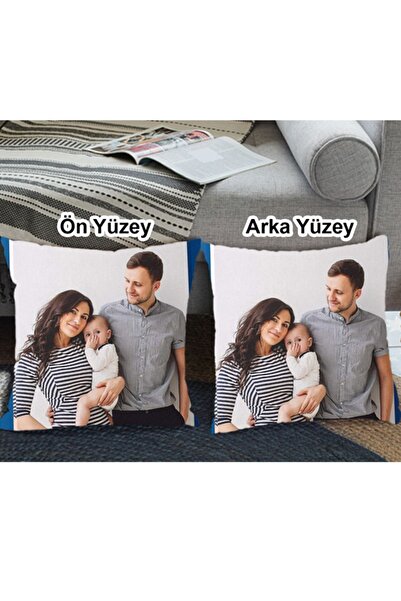 Genel Markalar Kişiye Özel Resimli 40x40 Ebatında Çift Yüzey Baskılı Yastık