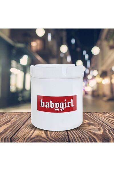 Asilmeydan Scrumieră albă în stil gotic Scrumieră imprimată Babygirl K-156