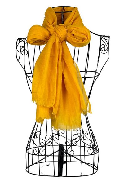 DACSHOP Women's scarf plain 25V, yellow 180 x 95 cm