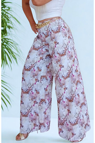 Perinaz ŞİFON DESENLİ PALAZZO PANTOLON