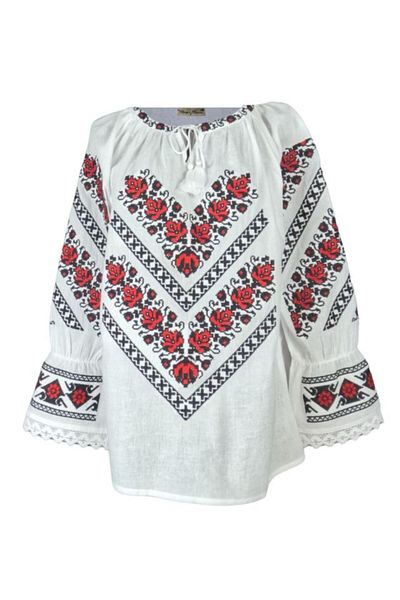 rody's forever Women's blouse type ie D24, white/red, size 3XL