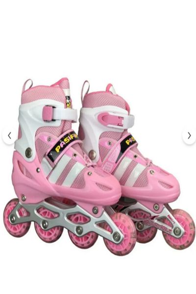 Duman Adjustable Roller Skate - 2 1 1 Lighted Metal Body Training Skate with Bag