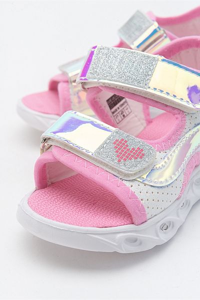 mnpc Girl's White-Pink Lighted Anatomical Lightweight Daily Sandals