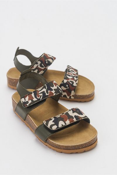 mnpc Boys' Khaki Leather Orthopedic Supported Children's Sandals