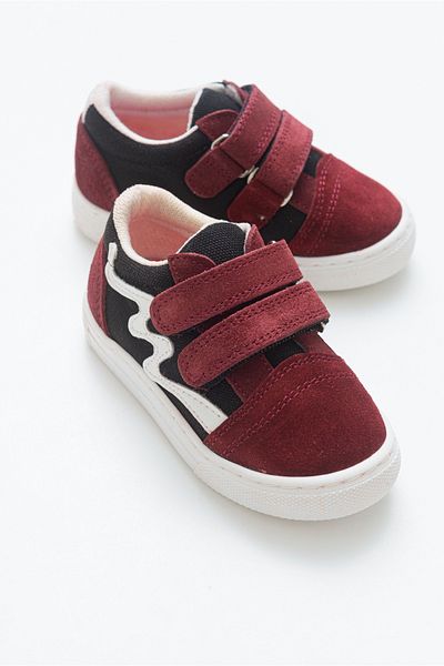 mnpc Boy's Burgundy Leather Orthopedic Supported Sneaker Shoes
