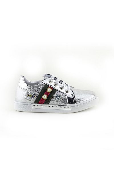 mnpc Girl's Silver Orthopedic Supported Children's Shoes