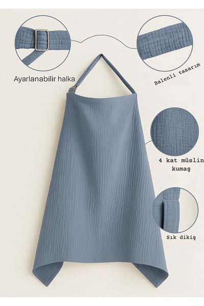 Lucky Day Breastfeeding Bib 4 Layers Muslin Fabric, Multi-Purpose Breastfeeding Cover, Stroller Cover 100% Organic Cotton
