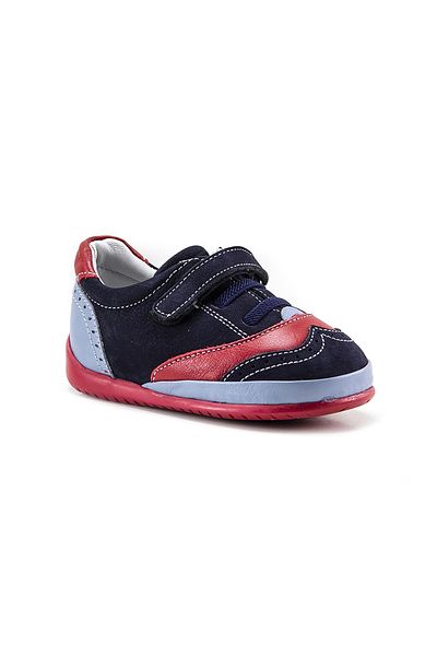 mnpc Unisex Children's Navy-Red-Sax Leather Orthopedic Supported First Step Shoes